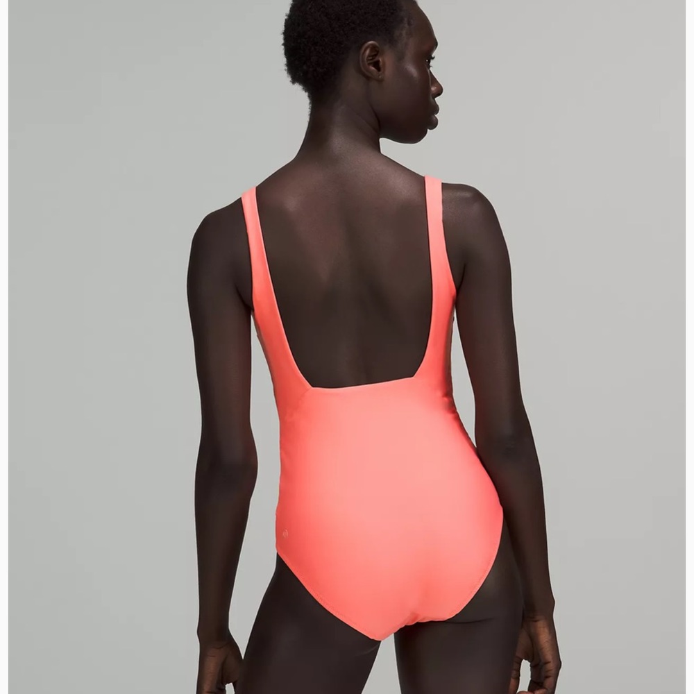 Lululemon Waterside Square-Neck One-Piece Swimsuit 
B/C Cup, Medium Bum Coverage